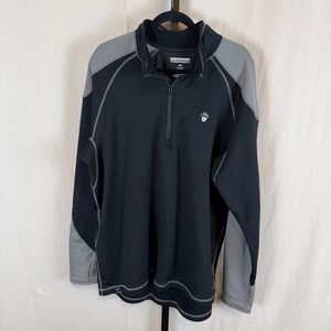 Alaskan Hard‎ Gear Men's 2XL Black Gray 1/4 Zip Pullover Performance Workwear